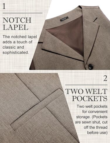 COOFANDY Men's Suit Vests Slim Fit Waistcoat Notch Lapel Casual Formal Vest in Saudi Arabia
