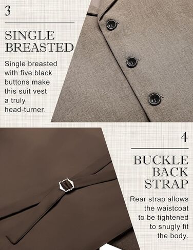 COOFANDY Men's Suit Vests Slim Fit Waistcoat Notch Lapel Casual Formal Vest in Saudi Arabia