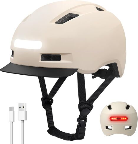 خوذة الدراجة، خوذة ركوب الدراجات للبالغين من Shinmax مع خوذات دراجات أمامية وخلفية LED قابلة لإعادة الشحن عبر USB للرجال والنساء، خوذة دراجة كهربائية قابلة للإزالة للجبال والطرق وركوب الدراجات (أخضر، كبير) in Kuwait