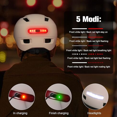خوذة الدراجة، خوذة ركوب الدراجات للبالغين من Shinmax مع خوذات دراجات أمامية وخلفية LED قابلة لإعادة الشحن عبر USB للرجال والنساء، خوذة دراجة كهربائية قابلة للإزالة للجبال والطرق وركوب الدراجات (أخضر، كبير) in Kuwait
