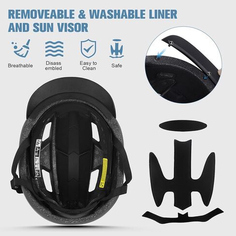 خوذة الدراجة، خوذة ركوب الدراجات للبالغين من Shinmax مع خوذات دراجات أمامية وخلفية LED قابلة لإعادة الشحن عبر USB للرجال والنساء، خوذة دراجة كهربائية قابلة للإزالة للجبال والطرق وركوب الدراجات (أخضر، كبير) in Kuwait