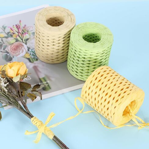 MECCANIXITY Raffia Paper Craft Rope Ribbon Packing Paper Rope 219 Yards Length Handmade Blue for DIY Decoration Gift Packaging in Saudi Arabia