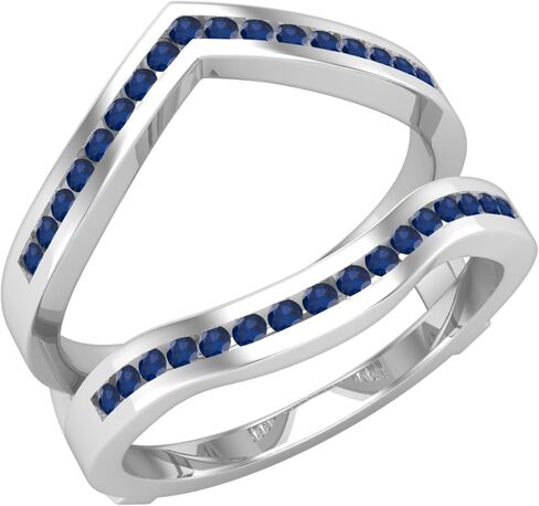 مجموعة DazzlingRock Collection Womens Anniversary Band Band Band Ring مزدوجة ، متوفرة في مختلف الماس الدائري ، الأحجار الكريمة والمعادن في 10K/14K/18K الذهب الصلب و 925 STERLING SILVER in Kuwait
