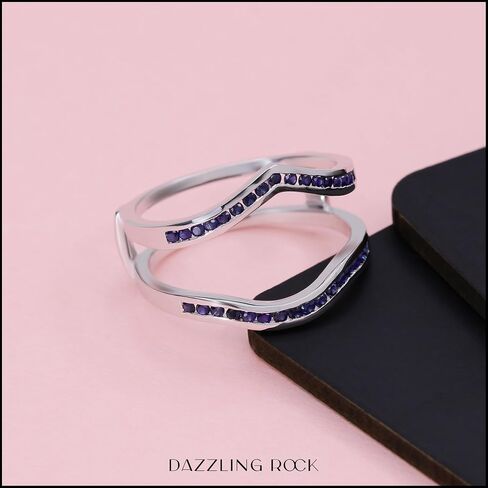 مجموعة DazzlingRock Collection Womens Anniversary Band Band Band Ring مزدوجة ، متوفرة في مختلف الماس الدائري ، الأحجار الكريمة والمعادن في 10K/14K/18K الذهب الصلب و 925 STERLING SILVER in Kuwait