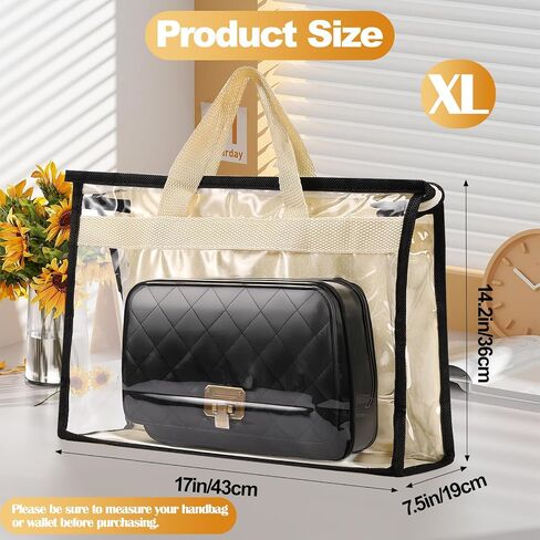 5 Pack Dust Bags for Handbags,Purse Dust Bags with Zipper and Handle,Clear Anti-dust Purse Storage Bag,Hanging Handbags Cover for Closet Hanging Storage(X-Large) in Saudi Arabia
