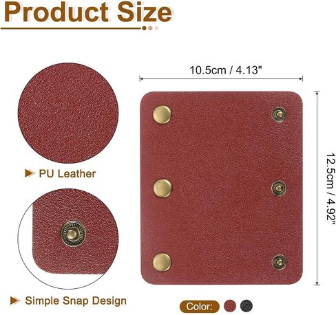 uxcell 4Pcs Handbag Handle Cover, PU Leather Luggage Handle Wraps, Luggage Grip Protector for Purse Tote Bag Suitcase, Black/Light Brown in Saudi Arabia