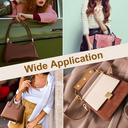 uxcell 4Pcs Handbag Handle Cover, PU Leather Luggage Handle Wraps, Luggage Grip Protector for Purse Tote Bag Suitcase, Black/Light Brown in Saudi Arabia