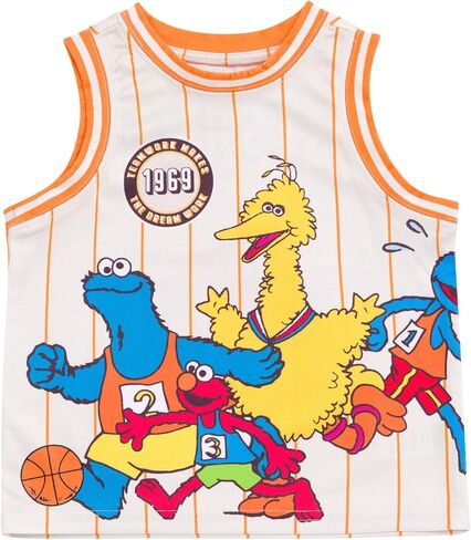 Sesame Street Athletic Mesh Jersey Tank Top and Basketball Shorts Outfit Set Infant to Toddler Sizes (12 Months - 5T) in Saudi Arabia