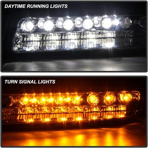 ACANII - For 1999-2006 GMC Yukon Sierra 1500 2500 3500 Chrome Housing LED Bumper Lights Signal Parking Lamps Assembly in Saudi Arabia