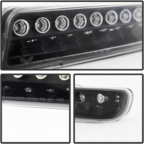 ACANII - For 1999-2006 GMC Yukon Sierra 1500 2500 3500 Chrome Housing LED Bumper Lights Signal Parking Lamps Assembly in Saudi Arabia