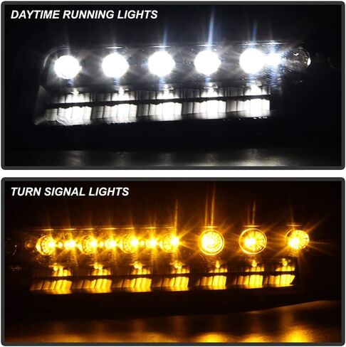 ACANII - For 1999-2006 GMC Yukon Sierra 1500 2500 3500 Chrome Housing LED Bumper Lights Signal Parking Lamps Assembly in Saudi Arabia