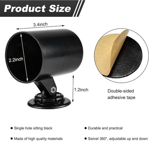 Car 2" 52mm Dual Hole Dash Gauge Pod Holder, ABS Plastic Dual Gauge Console Dashboard Pod Mount, Universal Housing Pod Meter Cup Gauge to Vehicle's Dash, Car Accessories in Saudi Arabia