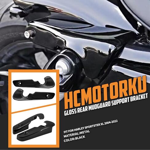 Rear Fender Strut Set Mudguard Mudflap Support Cover Side Turn Signal Light Bracket Fit For Harley Sportster Iron XL 883 1200 48 72 2004-2023 (Gloss Black) in Kuwait