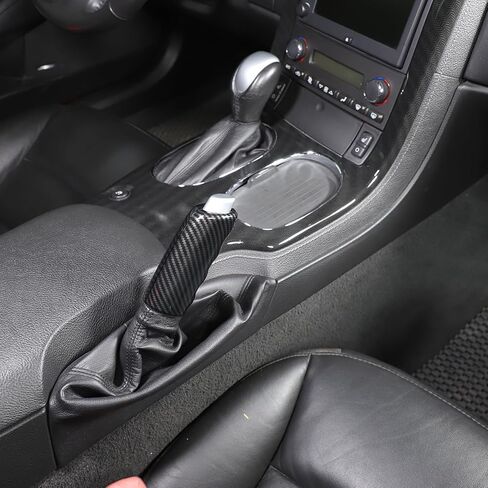 Piugilh Hand Hand Lever Cover متوافق مع C6 Corvette 2005-2013 ، واقي مزخرف فرامل فرامل (ألياف الكربون) in Saudi Arabia