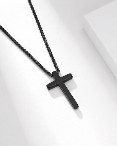Happy Birthday Gifts for Boys 8-16 Years Old, Black Cross Necklace with Bible Verse Joshua 1:9 for Son, Grandson, Nephew in Saudi Arabia