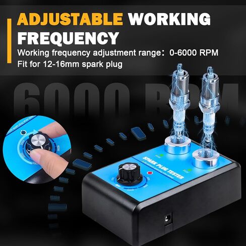 Spark Plug Gap Tool & Spark Plug Tester Kit 0 to 6000RPM with Double Hole 10MM 12MM 14MM 16MM Spark Plug Adjustable Gap Tool with Feeler Gauge for 12V Gasoline Vehicles Spark Plug Socket in Saudi Arabia
