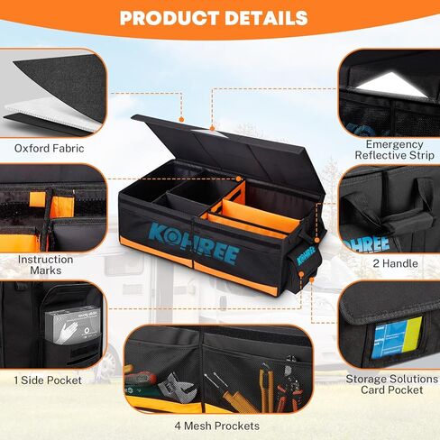 Kohree RV Storage and Organization, 74L Collapsible RV Storage Bag, RV Caddy Trunk Organizer for RV Accessories, RV Containers Holds RV Stabilization & Electric Accessories in Kuwait