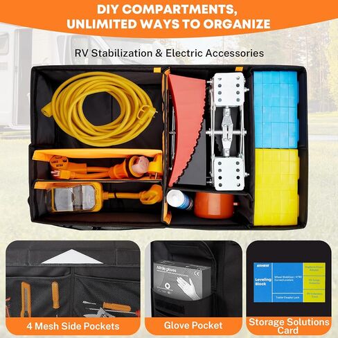 Kohree RV Storage and Organization, 74L Collapsible RV Storage Bag, RV Caddy Trunk Organizer for RV Accessories, RV Containers Holds RV Stabilization & Electric Accessories in Kuwait