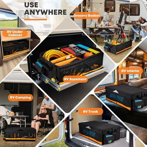 Kohree RV Storage and Organization, 74L Collapsible RV Storage Bag, RV Caddy Trunk Organizer for RV Accessories, RV Containers Holds RV Stabilization & Electric Accessories in Kuwait