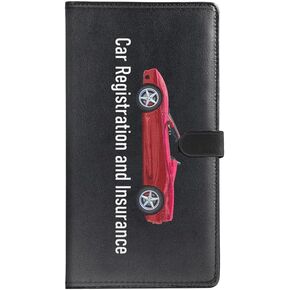 WIRESTER PU Leather Car Registration and Insurance Card Holder, Car Document Holder, Vehicle Glove Box Organizer, Car Accessories for Driver License, Paperwork - Black Hot Pink Leopard