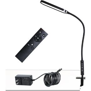 Clamp on Lamp, LED Desk Lamp, 18W, 3000 LMS, 3 Color Modes, 16 Brightness Levels, CRI>95, 0.5H/1H Timer, Eye-Caring Task Lamp with Remote for Reading, Home, Office (Adapter Included)