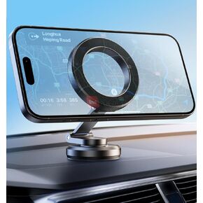 Phone Holder for Car Magnetic Rotatable and Retractable, Fits iPhone 15, 14, 13, 12, Pro, Mini, MagSafe Case