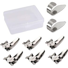 8Pcs Guitar Thumb Finger Picks Set with Storage Box Stainless Steel Guitar Picks for Guitar Bass Banjo Ukulele Silver