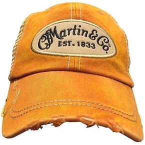 Martin Guitars Pick Hat, Orange Cap with Tan Mesh