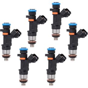 Fuel Injector 4 Holes Compatible with Infiniti FX35 G35 M35 3.5L V6 Nissan 350Z Murano 3.5L V6 Replaces OE 0280158042 16600CD700 FJ828 (Set of 6)
