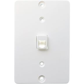 Leviton 40257-W Telephone Wall Phone Jack, 6P4C, Screw Terminal, White