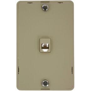 Leviton 40214-I Telephone Wall Jack, 6P4C, Screw Terminal, Ivory