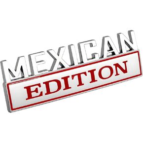 zipelo Mexican Edition Emblem for Car, 3D Car Letters Metal Material Sticker, Auto Side Fender Rear Bumper Badge Decoration Decals, Vehicle Exterior Accessories for SUV Truck (Black/Red)