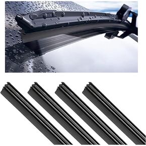 4PCS Car Windshield Wiper Blade Strips, DIY Adjustable Rubber Wiper Strip Car Silicone Frameless Window Boneless Replacement Refill, Insert Wiper Strip, Auto Accessories for Truck SUV