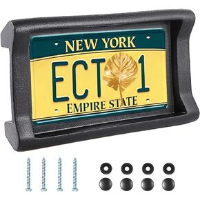 Bumper Guard Front License Plate with Mounting Accessories,2.3" Thick Rubber License Plate Frames Protector,Universal Fit for Trucks/Cars/SUVs,Truck/Car Accessories,Black 1 pcs