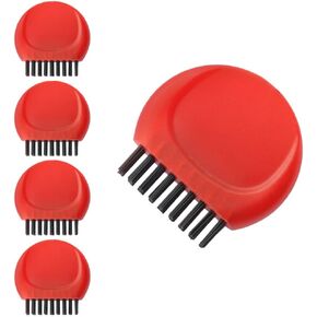 5pcs Mini Golf Club Brushes Pocket Golf Club Groove Brush for Cleaning Golf Heads Golf Ball and Shoes, Red