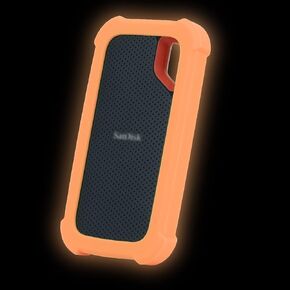 LEFXMOPHY Case Cover Replacement for SanDisk Extreme Portable New Generation SDSSDE61 500GB 1TB 2TB 4TB External SSD, E61 Soft Silicone Portective Skin Sleeve, Black