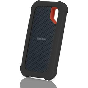 LEFXMOPHY Case Cover Replacement for SanDisk Extreme Portable New Generation SDSSDE61 500GB 1TB 2TB 4TB External SSD, E61 Soft Silicone Portective Skin Sleeve, Black