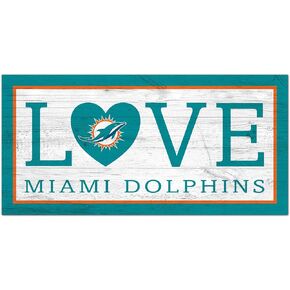 Fan Creations NFL Miami Dolphins Unisex Miami Dolphins Love Sign, Team Color, 6 x 12