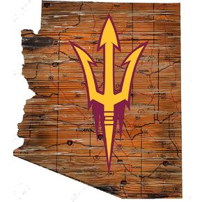Fan Creations NCAA Arizona State Sun Devils Unisex Arizona State Mini Roadmap State Sign, Team Color, 12 inch