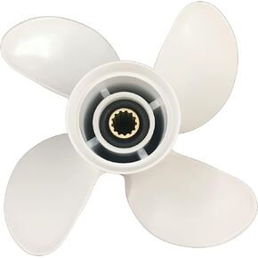4 Blade Propeller 10 5/8x12 10 3/8x13 for Yamaha 30/40/50/55/60HP Pressed in Rubber Hub 13 Spline 10.3x13 10.6x12