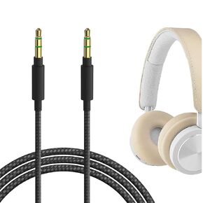 كابل صوت GEEKRIA متوافق مع Bang & Olufsen HX، H9i، H8i، H9 الجيل الثالث، H8، H4، B&W PX، PX7 كابل سماعات الرأس، 1/8 بوصة (3.5 مم) إلى 3.5 مم سلك استريو بديل من النايلون المضفر (4 أقدام/1.2 م)