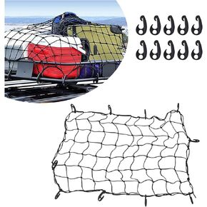 Car Cargo Net - 47 x 31.5 Large Capacity Elastic Truck Bed Cargo Net Roof Rack Net with 10 Adjustable Hooks - Universal Car Accessories Bungee Net Fits Car Truck Pickup SUV in Kuwait