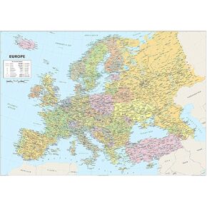 Europe Poster Map - 16.5 x 23.3 Inches - Paper Laminated in Kuwait