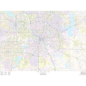 Dallas County, Texas - 48" x 36" Laminated Wall Map