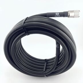 Alpha - 125ft RG8u Coax Cable with AMPHENOL PL259s Attached Black with Nickel plated Connectors ALP-BK8U-125