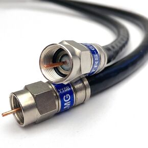 200ft Quad Shield Solid Copper 3GHZ RG-6 Coaxial Cable 75 Ohm (DIRECTV Satellite TV or Broadband Internet) Anti Corrosion Brass Connector RG6 Fittings Assembled in USA by PHAT SATELLITE INTL