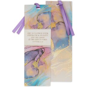 Christian Art Gifts Premium Cardstock Bookmark for Men & Women: I Know The Plans I Have For You - Jeremiah 29:11 Inspirational Bible Scripture Verse - Marble Swirl Theme for Books, Church, Gray & Gold