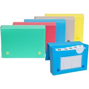 1InTheOffice Index Card Case 3x5, Index Card Holder, Assorted Colors, Holds 100 3x5 Cards, (6 Pack)