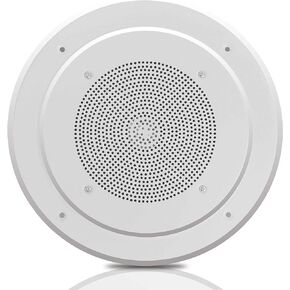 Pyle 8" Ceiling Wall Mount Speaker - Full Range Woofer Speaker System 100 Volt Transformer Flush Design w/ 60Hz-16kHz Frequency Response 200 Watts Peak & Template for Easy Installation PDICS8, White