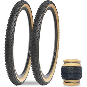 181-1 Pack Moutain Bike Tires 20 Inch Folding Replacement Tire for MTB Mountain Bicycle，Brown